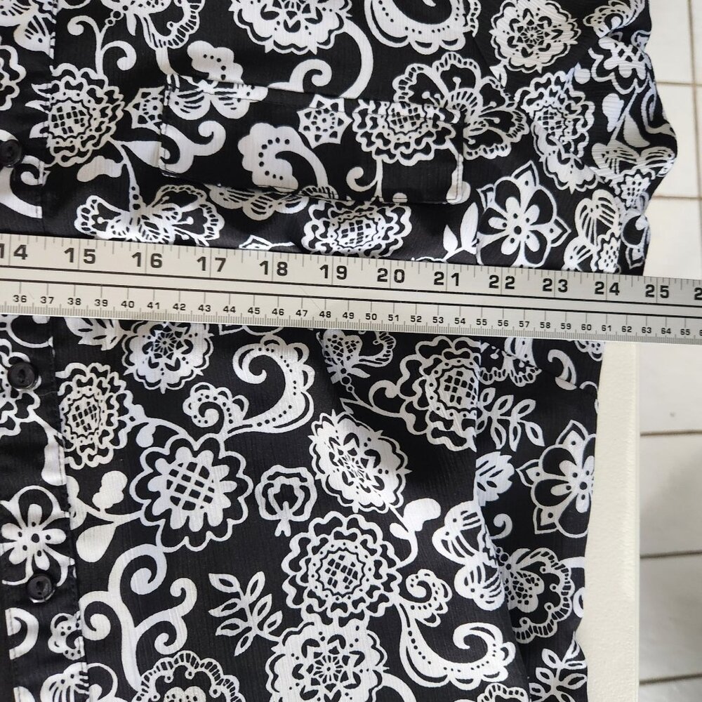Notations Blouse Womans Size 1X Button-Up Floral … - image 11